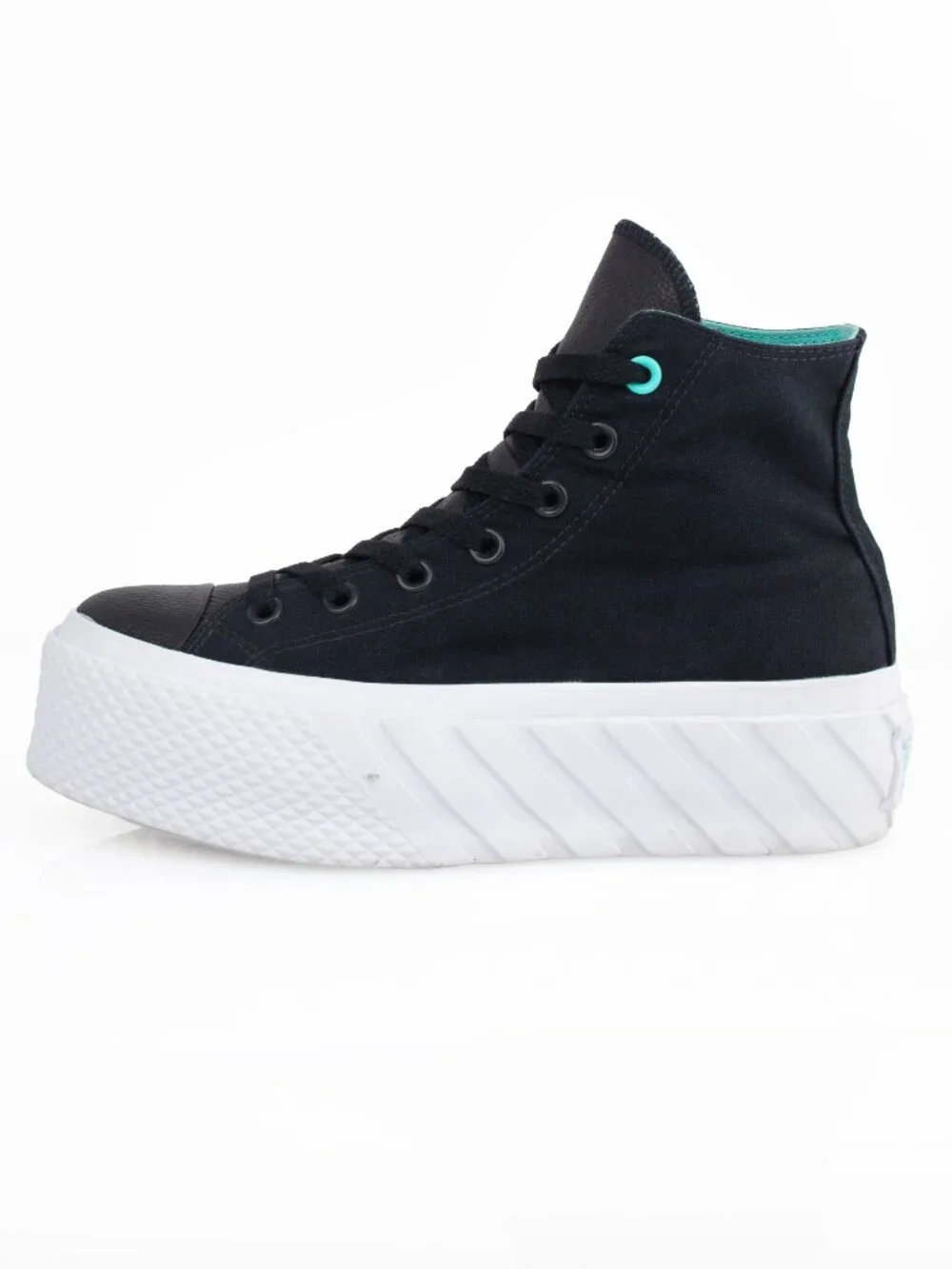 Converse All Star Lift 2X Surface Fusion Black Aqua Platform High Tops Sz 8